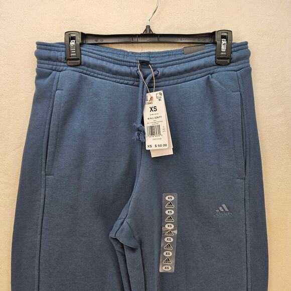 ADIDAS WOMEN'S XS SZN OVERSIZED WIDE THIGH JOGGER BLUE FLEECE - Picture 2 of 7